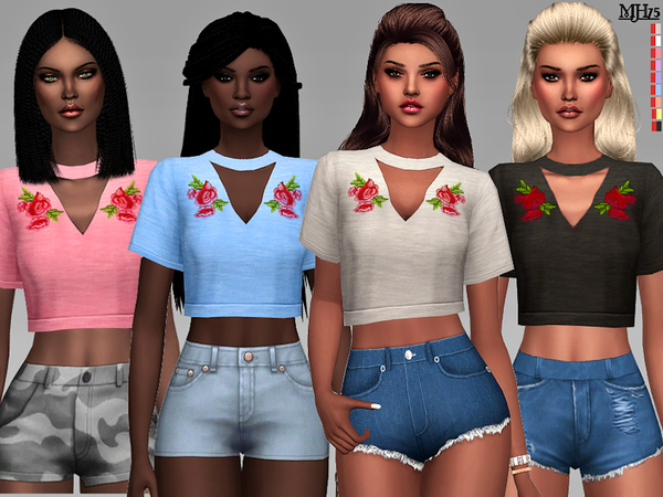 Sims 4 Copine Tops by Margeh 75 at TSR