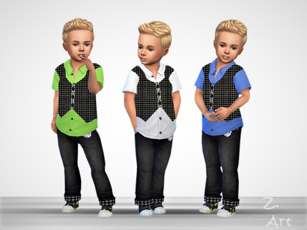 Sims 4 BabeZ 21 shirt with vest by Zuckerschnute20 at TSR