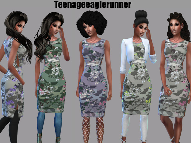 Sims 4 Summer Floral Dress at Teenageeaglerunner