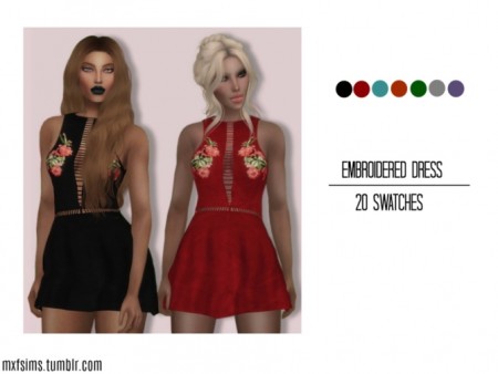 Embroidered Dress at MXFSims