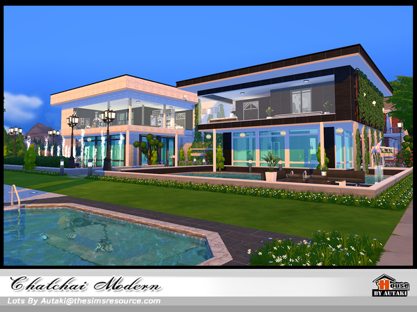 Sims 4 Chatchai Modern house by autaki at TSR