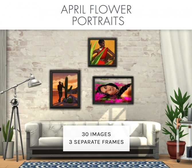 Sims 4 April Flower Portraits at Femmeonamissionsims