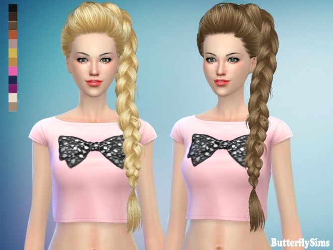 Sims 4 B fly hair af174 NO hat by YOYO at Butterfly Sims