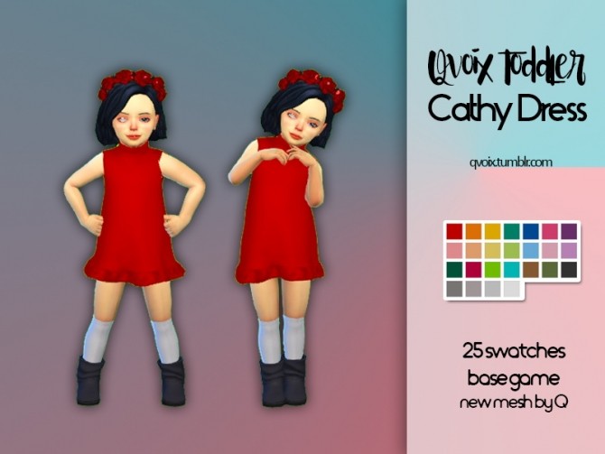 Sims 4 Toddler Cathy Dress at qvoix – escaping reality