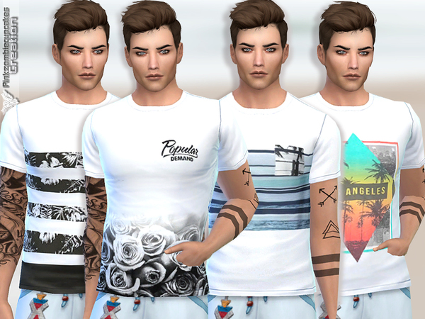 Sims 4 Summer Tee Collection 010 by Pinkzombiecupcakes at TSR