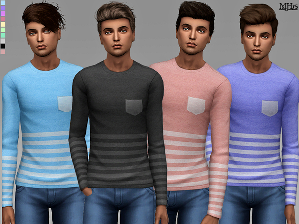Sims 4 Like Stripes Tops by Margeh 75 at TSR