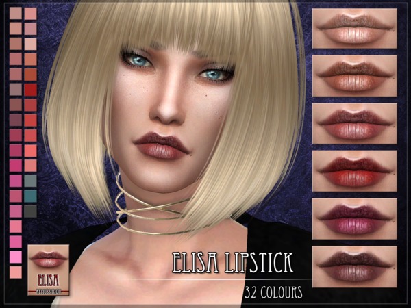 Sims 4 Elisa Lipstick by RemusSirion at TSR