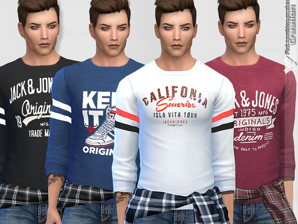 Sims 4 Summer Sporty Sweatshirts Collection M by Pinkzombiecupcakes at TSR