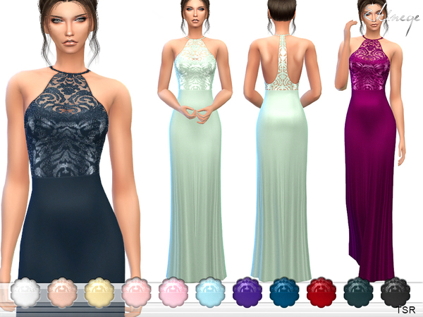 Sims 4 Beaded Bodice Dress by ekinege at TSR