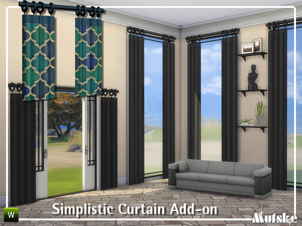 Sims 4 Simplistic Curtain Add on by mutske at TSR
