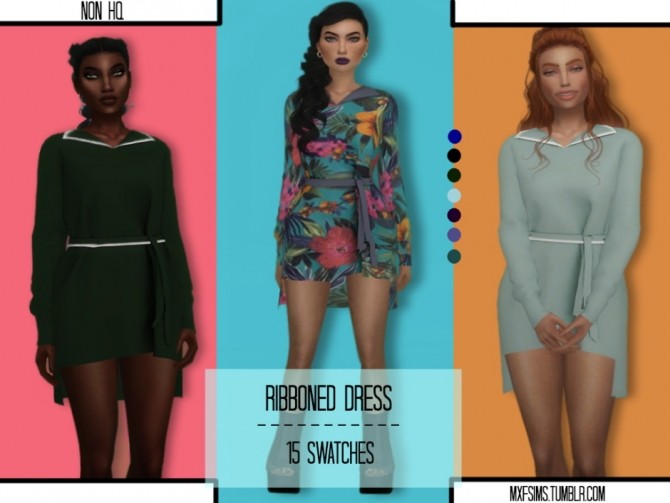 Sims 4 Ribboned Dress at MXFSims