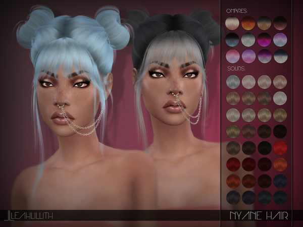 Sims 4 Nyane Hair by Leah Lillith at TSR