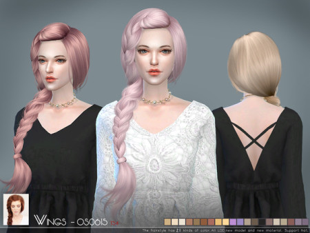 OS0615 hair by Wings Sims at TSR » Sims 4 Updates