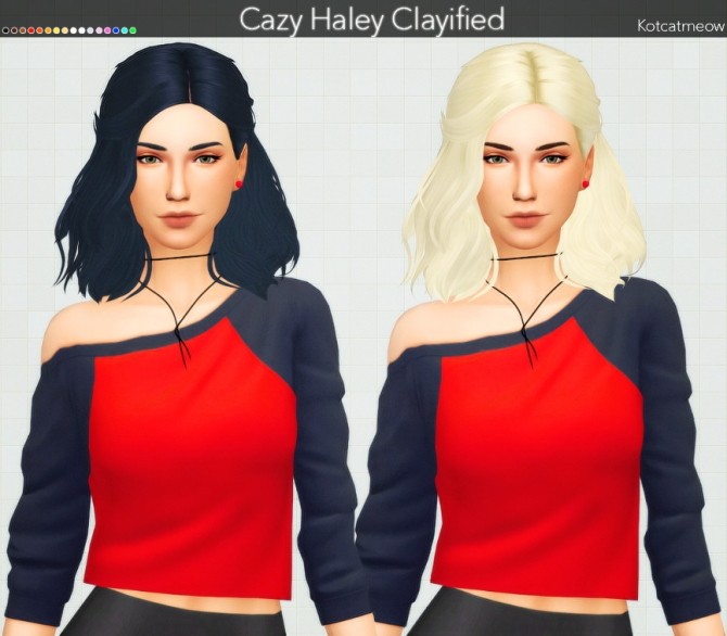 Sims 4 Cazy Haley Hair Clayified at KotCatMeow