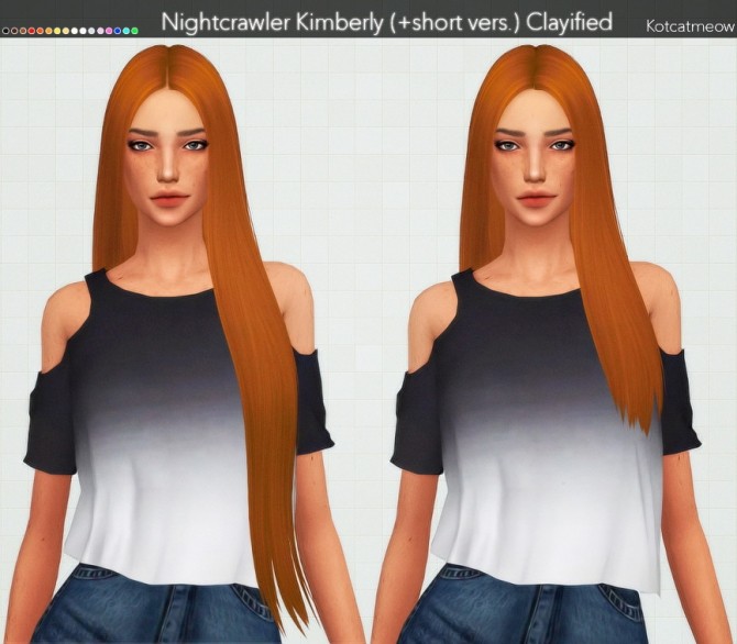 Sims 4 Nightcrawler Kimberly Hair (+short version) Clayified at KotCatMeow