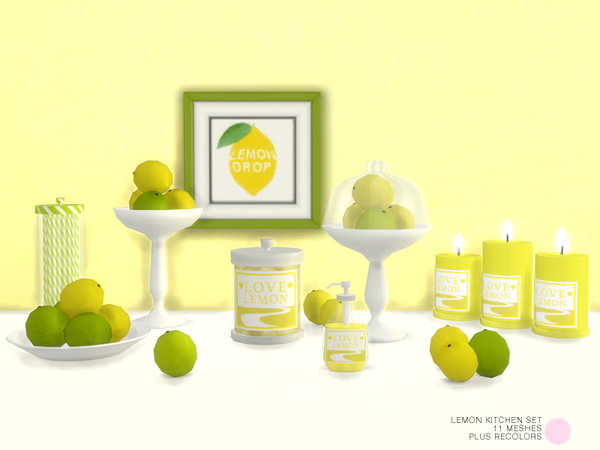Sims 4 Lemon Kitchen Set by DOT at TSR