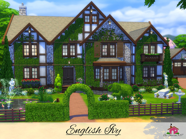 Sims 4 English Ivy house No CC by sharon337 at TSR