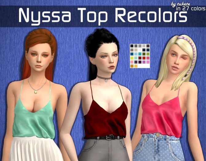 Sims 4 Nyssa Top Recolors at Tukete