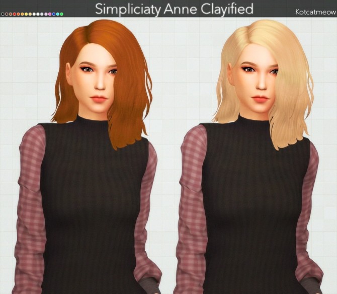 Sims 4 Simpliciaty Anne Hair Clayified at KotCatMeow