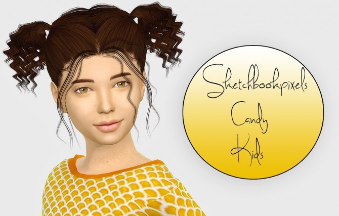 Sims 4 Sketchbookpixels Candy Hair Kids Version at Simiracle