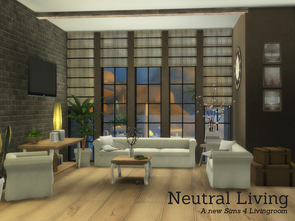 Sims 4 Neutral Living by Angela at TSR