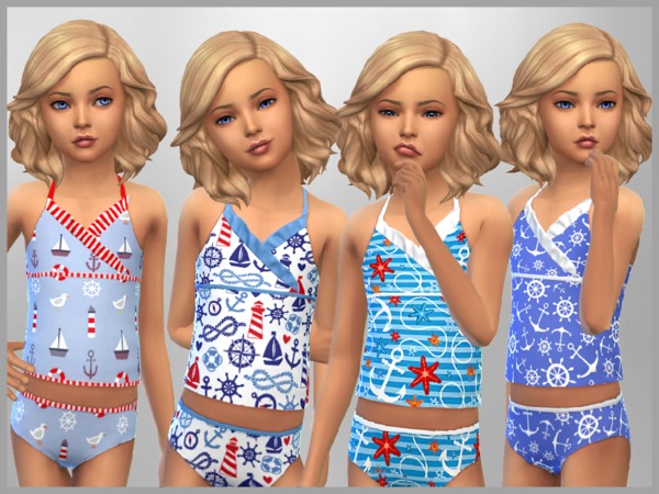 Sims 4 Girls Anchor Swimwear by SweetDreamsZzzzz at TSR