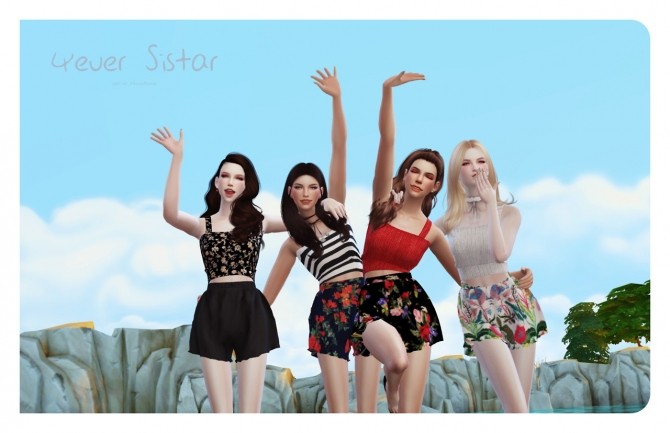 Sims 4 4ever Sistar Poses Set at Flower Chamber