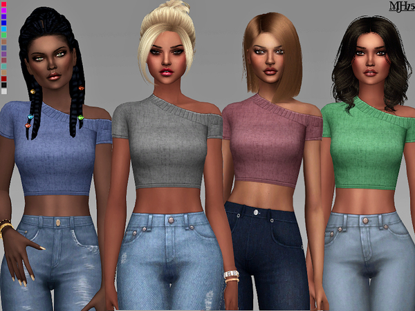 Sims 4 Clarita Tops by Margeh 75 at TSR