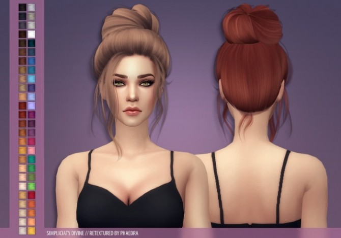 Sims 4 Simpliciaty Divine hair retextured at Phaedra