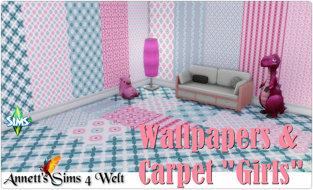 Sims 4 Girls wallpapers & carpet at Annett’s Sims 4 Welt