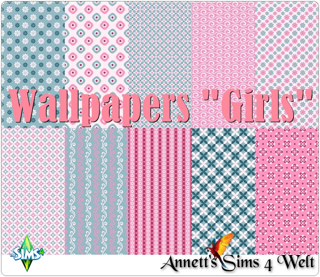 Sims 4 Girls wallpapers & carpet at Annett’s Sims 4 Welt