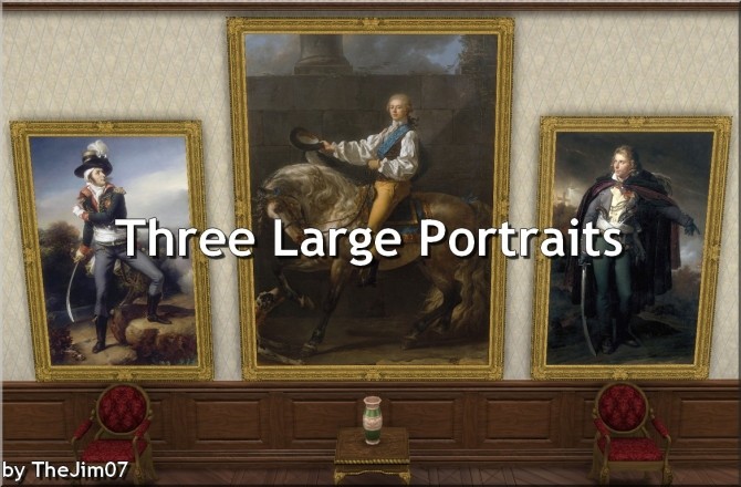 Sims 4 Three Large Portraits by TheJim07 at Mod The Sims