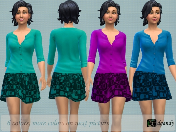 Sims 4 Skirt and Sweater by dgandy at TSR
