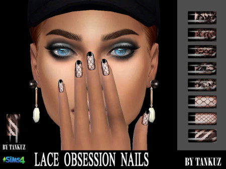 Lace Obsession Nails at Tankuz Sims4