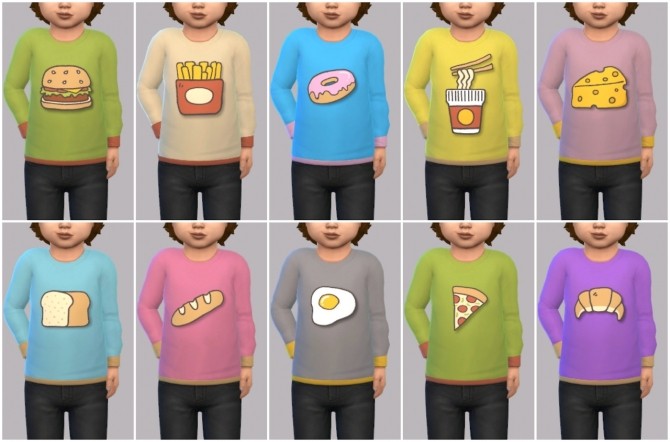 Sims 4 Toddler Food Shirts at Maimouth Sims4