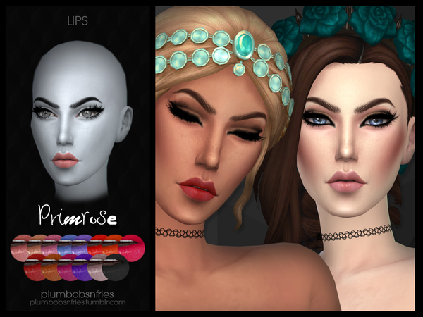 Sims 4 PnF Primrose lips by Plumbobs n Fries at TSR