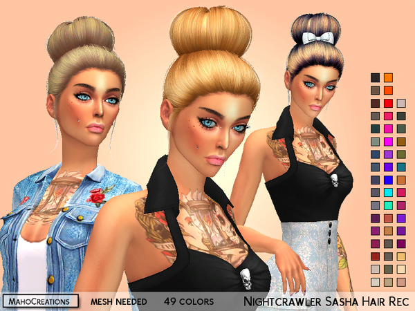 Sims 4 Nightcrawler Sasha Hair Recolor by MahoCreations at TSR