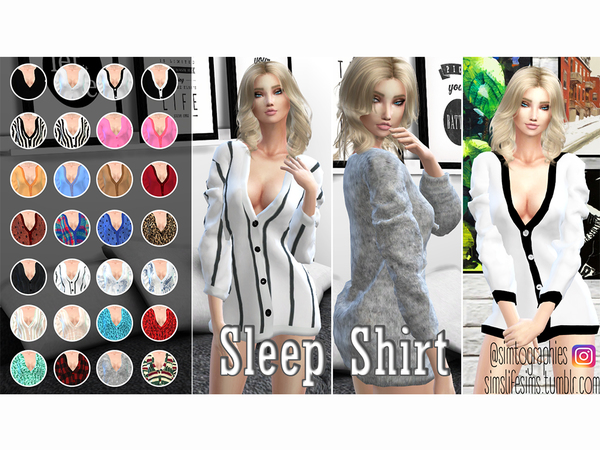 Sims 4 Sleep Shirt by simtographies at TSR