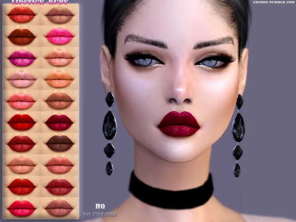 Sims 4 RUBY Lipstick by ANGISSI at TSR