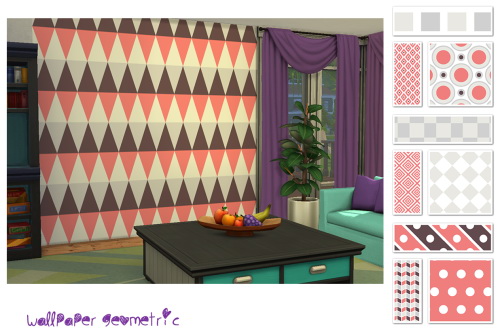 Sims 4 Geometric wallpaper at ChiLLis Sims
