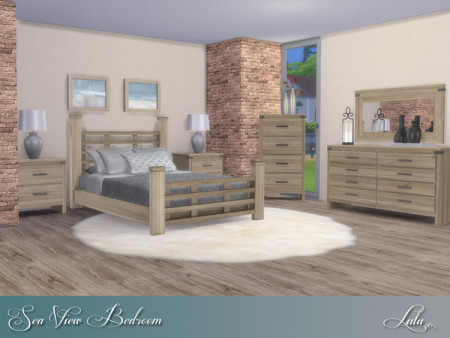 Sea View Bedroom by Lulu265 at TSR » Sims 4 Updates