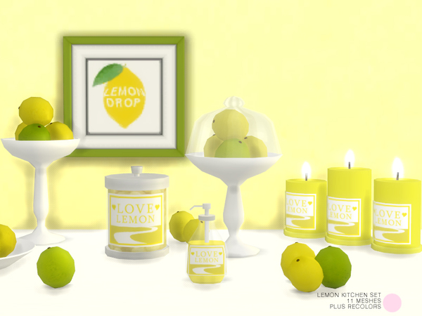 Sims 4 Lemon Kitchen Set by DOT at TSR