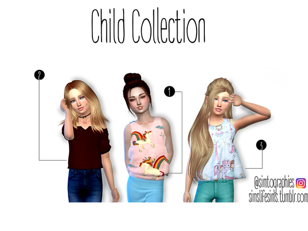 Sims 4 Child Top Collection by simtographies at TSR