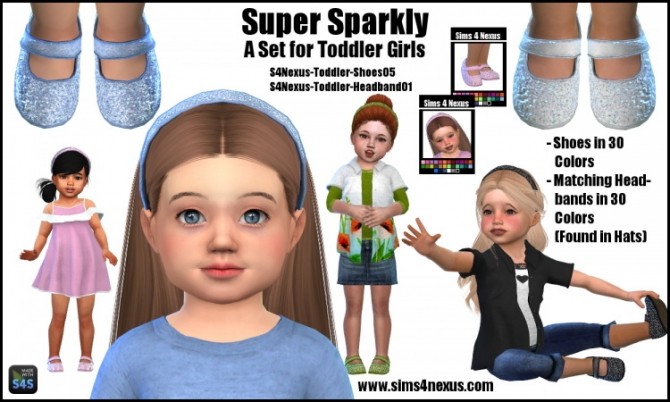 Sims 4 Super Sparkly shoes and headband by SamanthaGump at Sims 4 Nexus