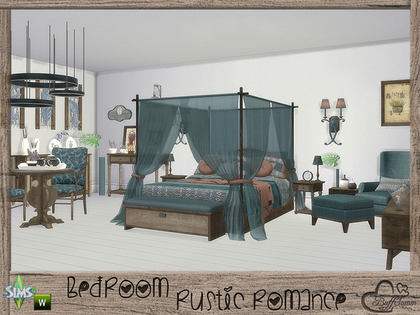 Sims 4 Rustic Romance Bedroom by BuffSumm at TSR