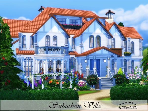 Sims 4 Suburban Villa by MychQQQ at TSR