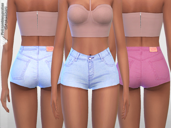 Sims 4 Summer Denim Shorts 021 by Pinkzombiecupcakes at TSR