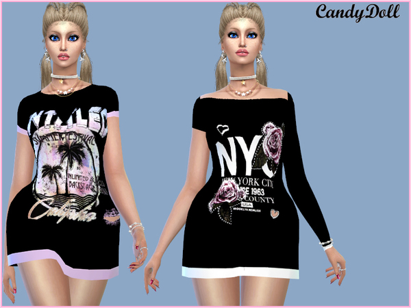 Sims 4 Black Designer Dress by CandyDolluk at TSR