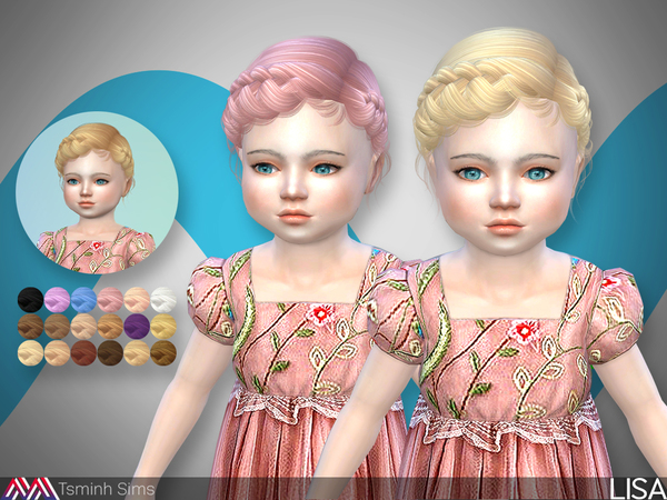 Sims 4 Lisa Hair 31 toddler by TsminhSims at TSR