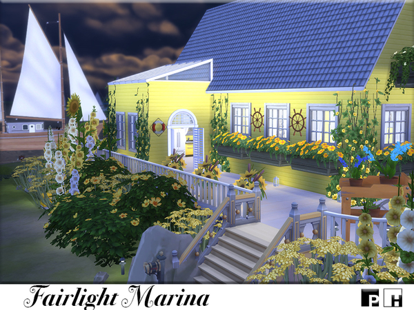 Sims 4 Fairlight Marina house by Pinkfizzzzz at TSR